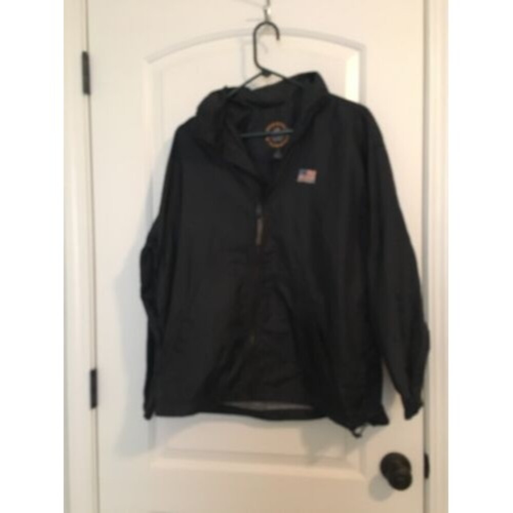 Freestyle USA Men's Black Windbreaker Jacket Full Zip Size XS Extra Small